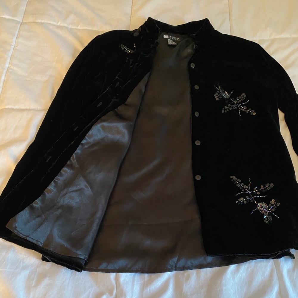 Carole Little silk and rayon jacket, size medium. Beaded. Elegant. Worn once - Picture 10 of 16